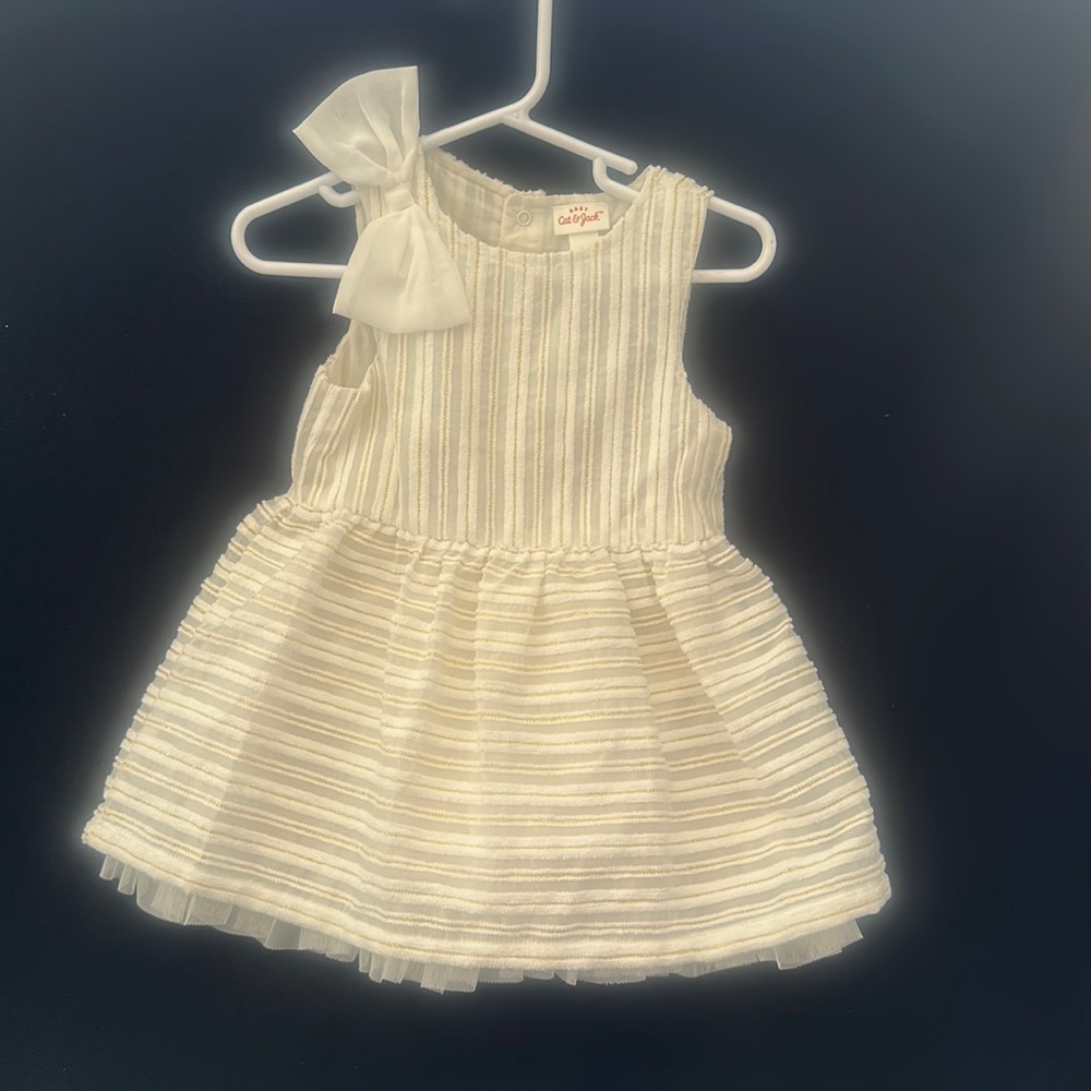 NWT Cat & Jack Girl's Formal dress White & Gold